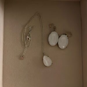 Spartina white stoned, earrings and necklace